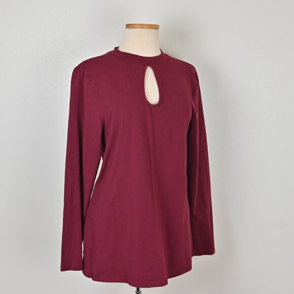 torrid Tops - Torrid 90s Retro Foxy Keyhole Open Back Mock Neck Stretch Burgundy Shirt Sz 2